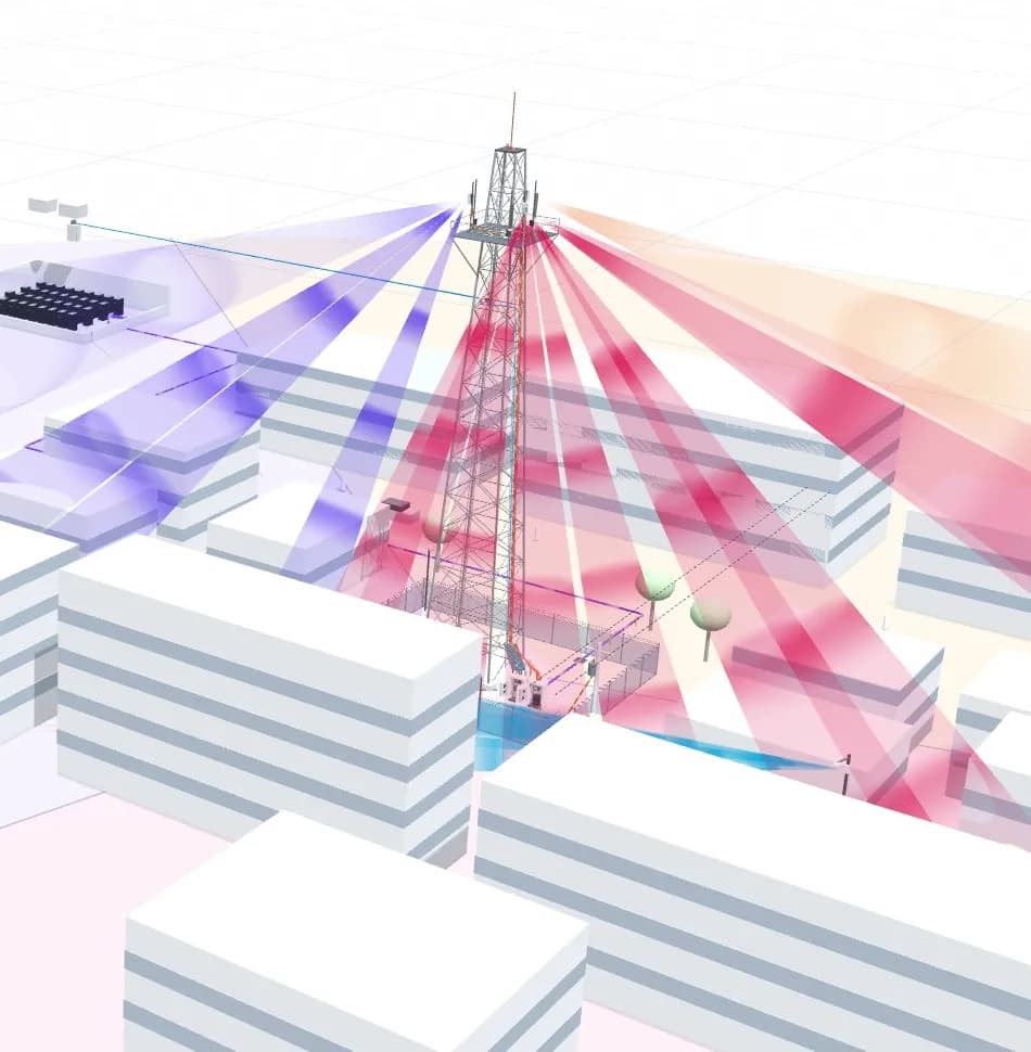 แบบจำลองศูนย์ข้อมูลและเสา 5G